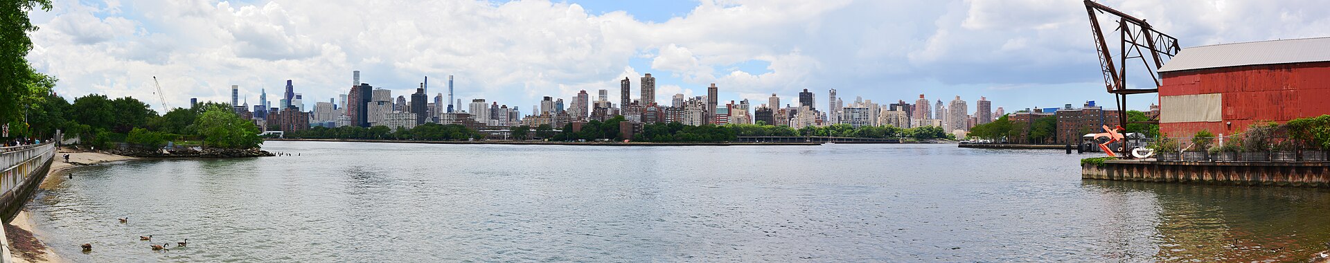 Manhattan skyline across the East River from Astoria, Queens