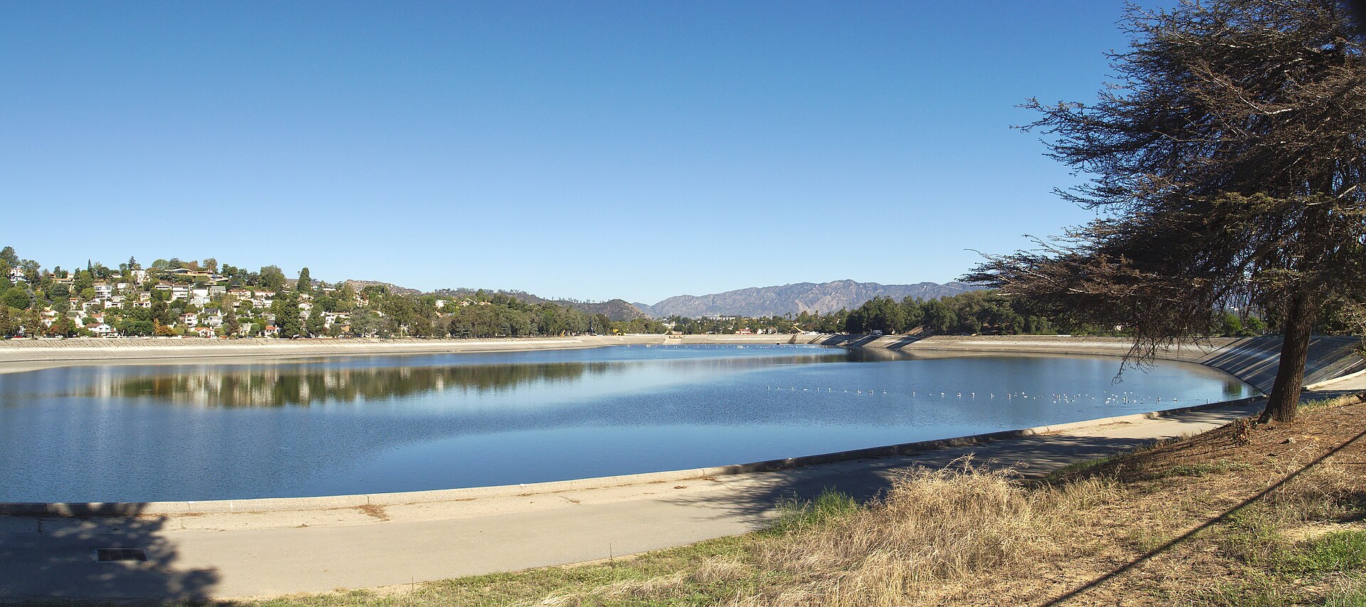 Silver Lake Reservoir panorama, Los Angeles